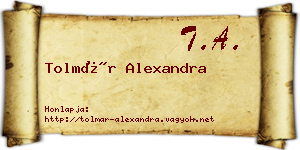 Tolmár Alexandra névjegykártya